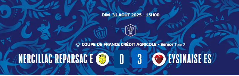 EN ROUTE VERS LE 3EME TOUR DE LA COUPE DE FRANCE