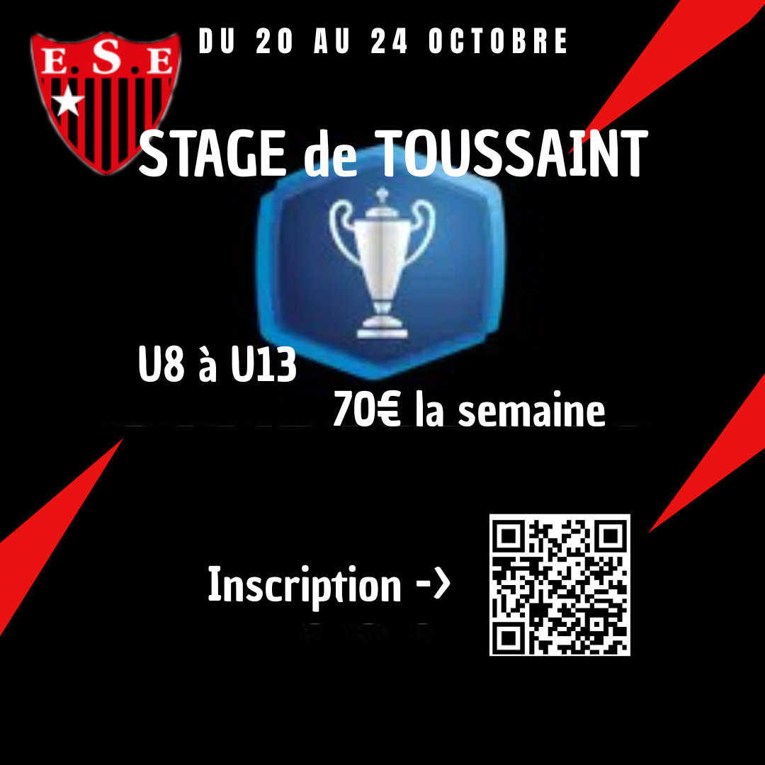STAGE DE TOUSSAINT (U8 à U13) du 20 au 24 octobre 2025.