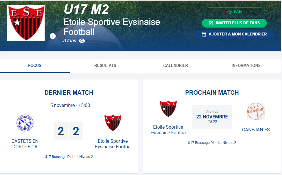 U 17 B reçoivent CANEJAN et souhaitent recoller au classement