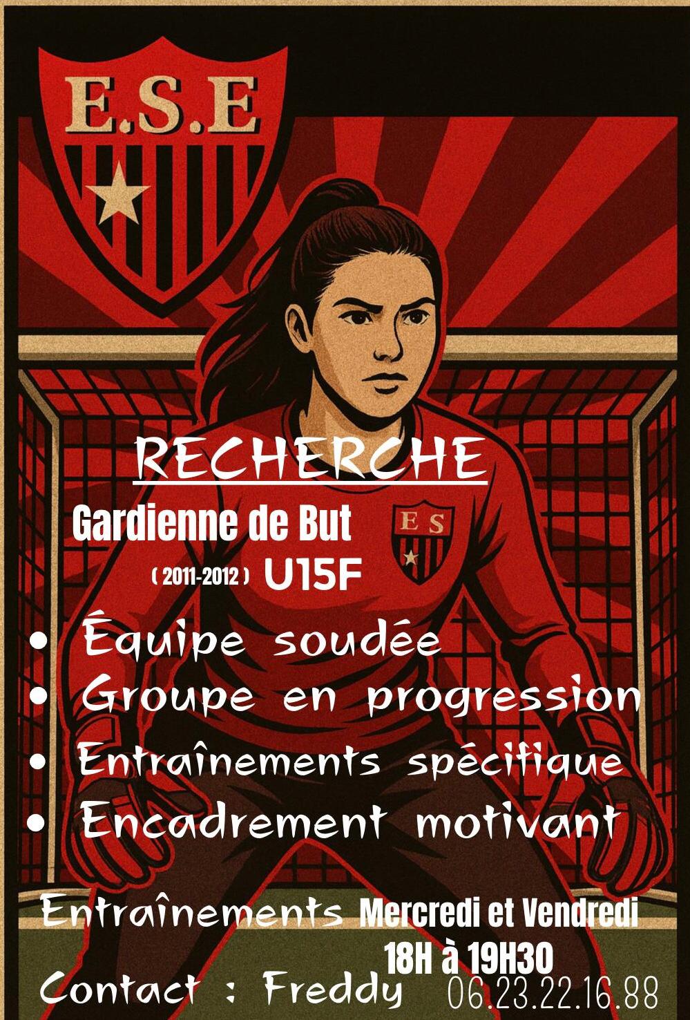 RECHERCHE GARDIENNE DE BUT U15 FEMININE