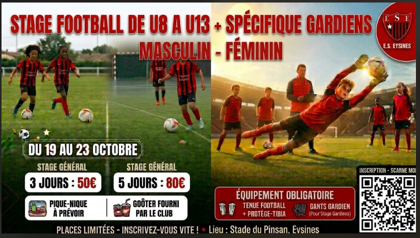 STAGE U8 A U13  DE LA TOUSSAINT